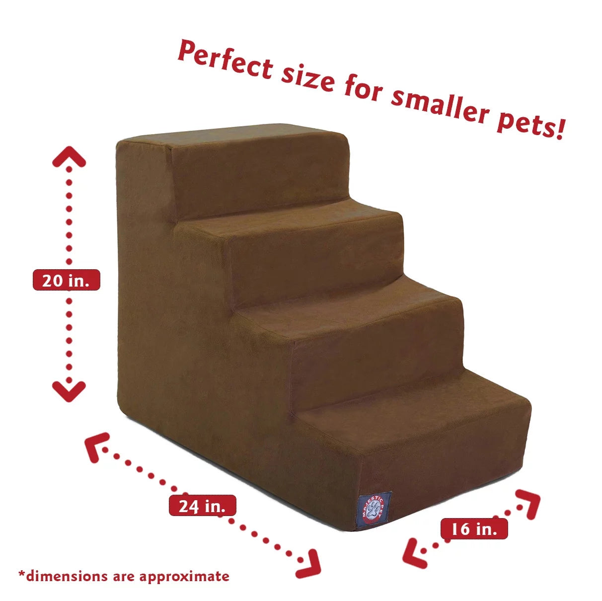 Portable Suede Pet Stairs Soft Sherpa Foam Step Steps for Dogs & Cats Perfect for Bed & Sofa