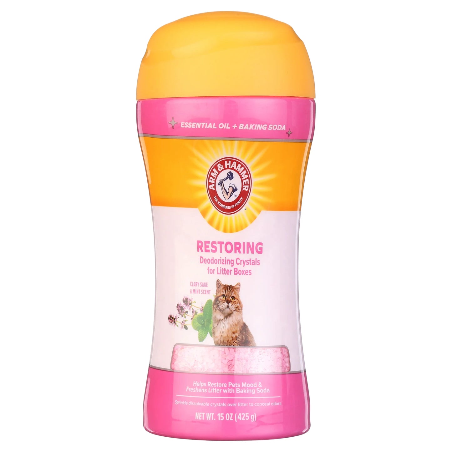 (2 Pack) Deodorizing Cat Litter Crystals for Litter Boxes, Clary Sage & Mint Scent 15 Oz.