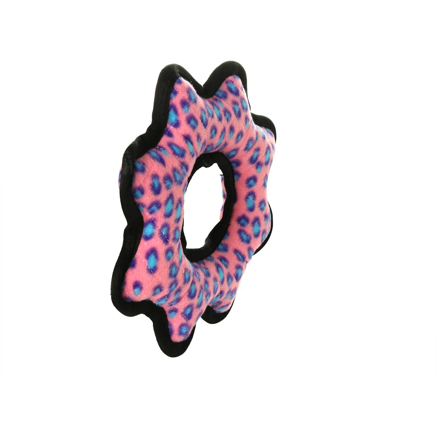 Ultimate Gear Ring Pink Leopard Durable Plush Squeaky Dog Toy