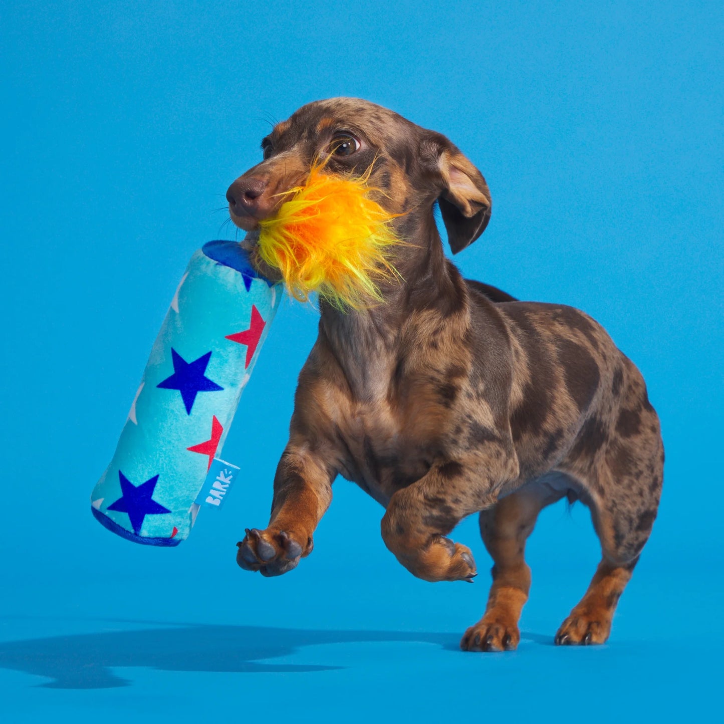 Pup-Pup Fireworks - 2 Yankee Doodle Dog Toys, XS-S Dogs, with T-Shirt Rope Great for Tug-O-War
