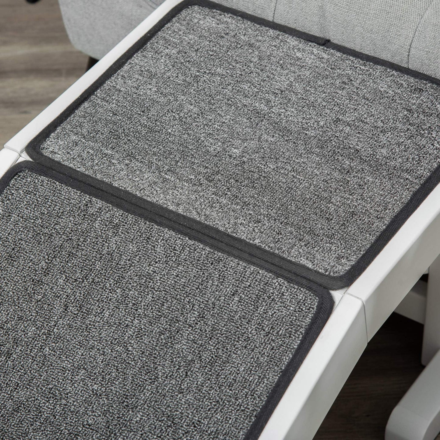 49" Pet Ramp for Dogs & Cats with Non-Slip Carpet, White