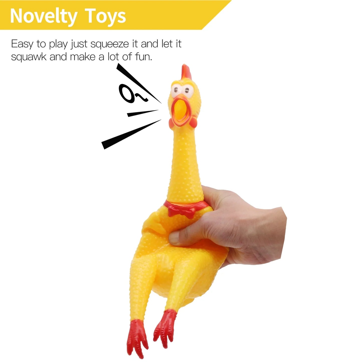 Extra Load Squawking Chicken Dog Toys Squeeze Squeaky and Screaming Chicken