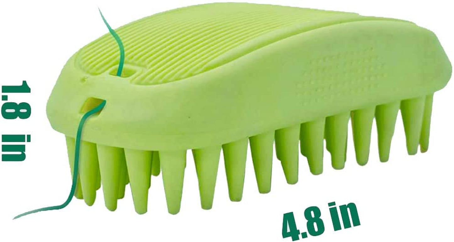 Pet Silicone Shampoo Brush for Long & Short Hair Medium Large Pets Dogs Cats, Anti-Skid Rubber Dog Cat Pet Mouse Grooming Shower Bath Brush Massage Comb (Blue (New))