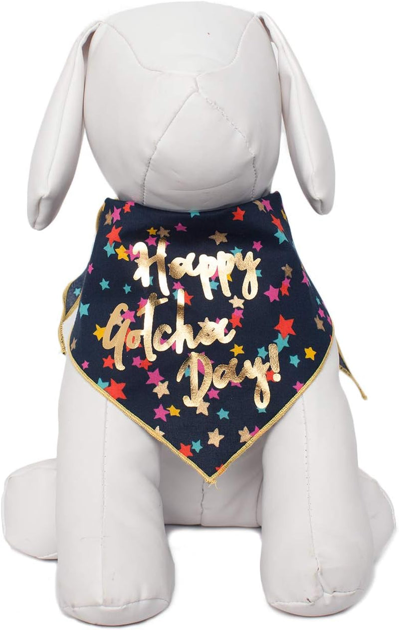 Happy Birthday Dog Bandana Happy Gotcha Day Design Fits Medium to Large Sized Dogs - 100% Cotton