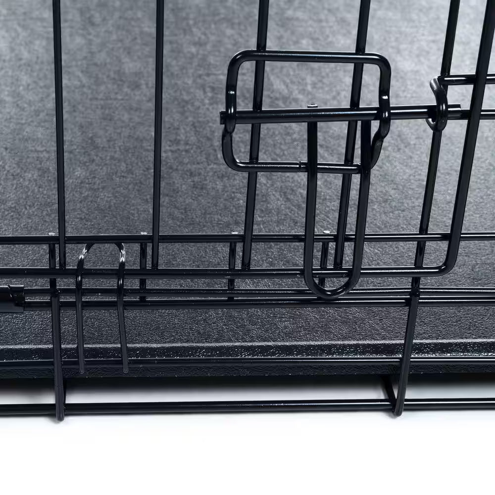 42 In. X 28 In. Foldable Dog Crate Cage with 2 Door