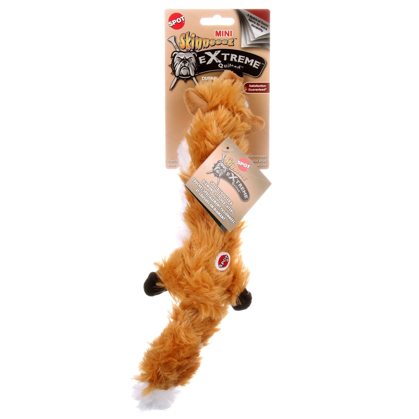 Skinneeez Extreme Quilted Plush Fox Dog Toy, 14"