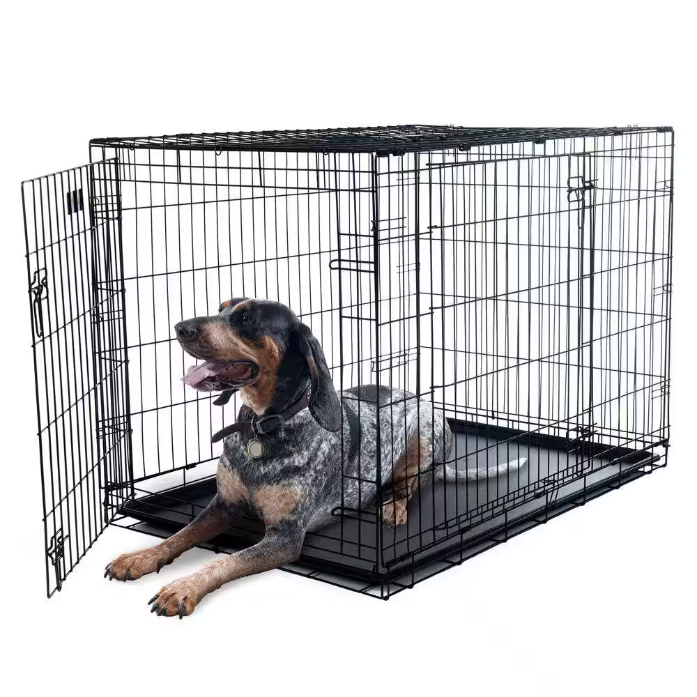 42 In. X 28 In. Foldable Dog Crate Cage with 2 Door