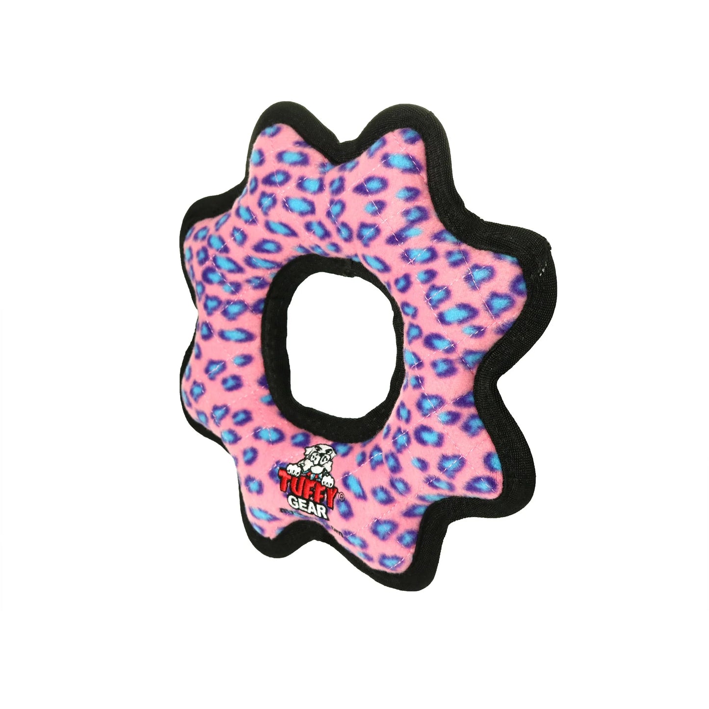 Ultimate Gear Ring Pink Leopard Durable Plush Squeaky Dog Toy