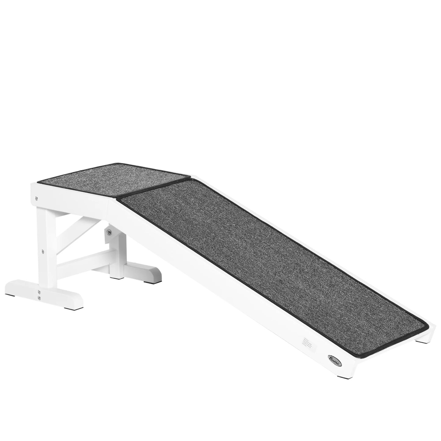 49" Pet Ramp for Dogs & Cats with Non-Slip Carpet, White