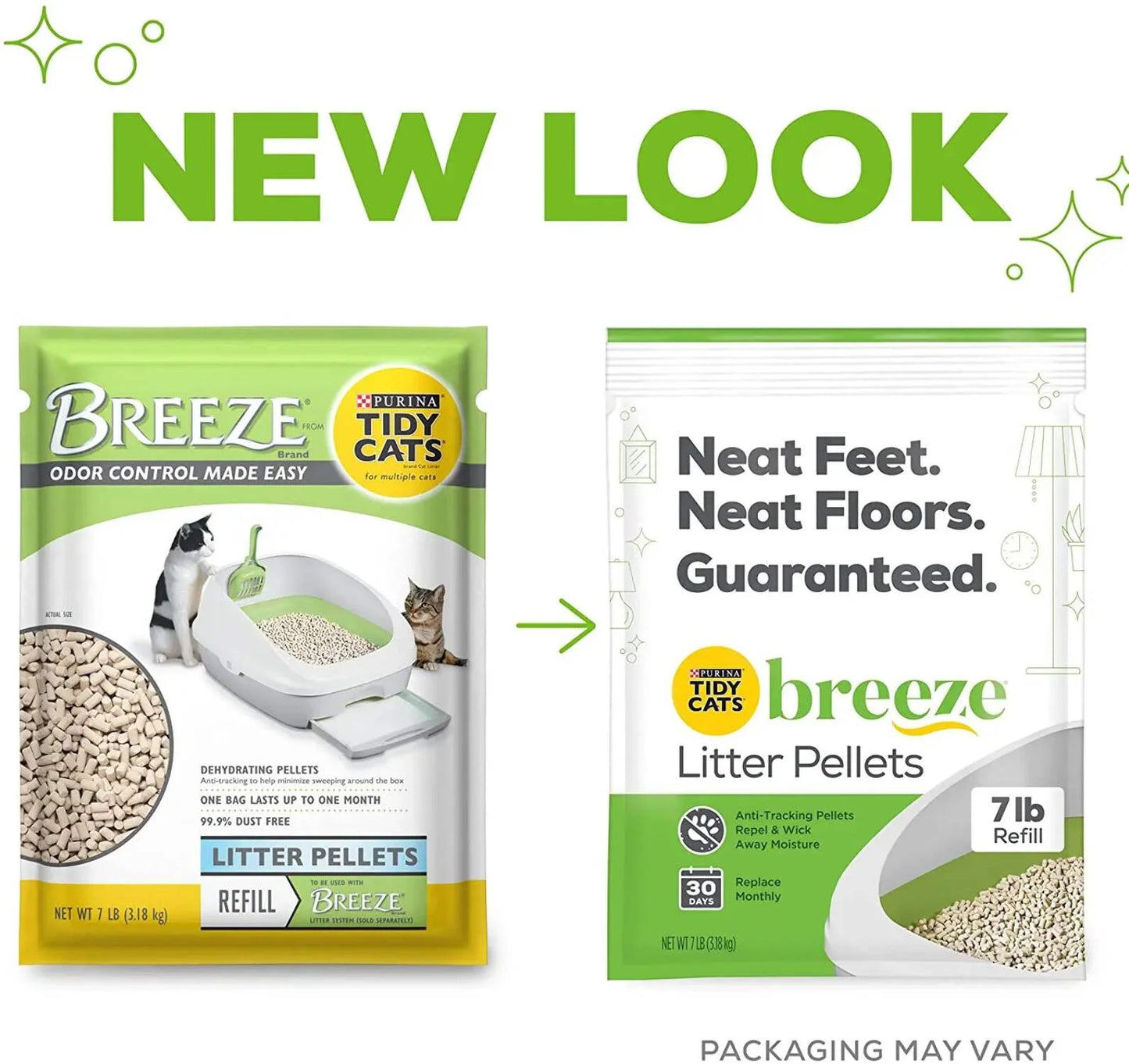 (4 Pack) Tidy Cats Breeze Non Clumping Cat Litter Pellets, Low Dust, Odor Control, 7 Lb. Pouch