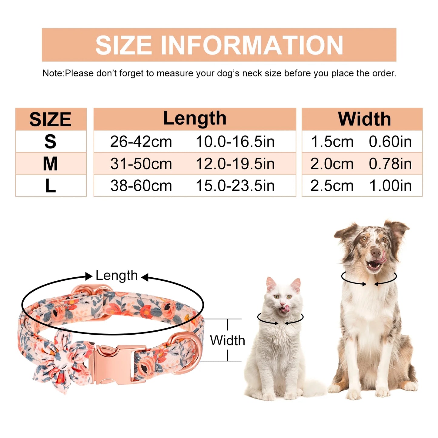 4Pcs 10*16.5In Girl Puppy Collar Leash Set,Floral Leash,Bow Tie,Adjustable Metal Buckle,Flower Collar for Wedding Holiday Birthday Party(Orange-S)