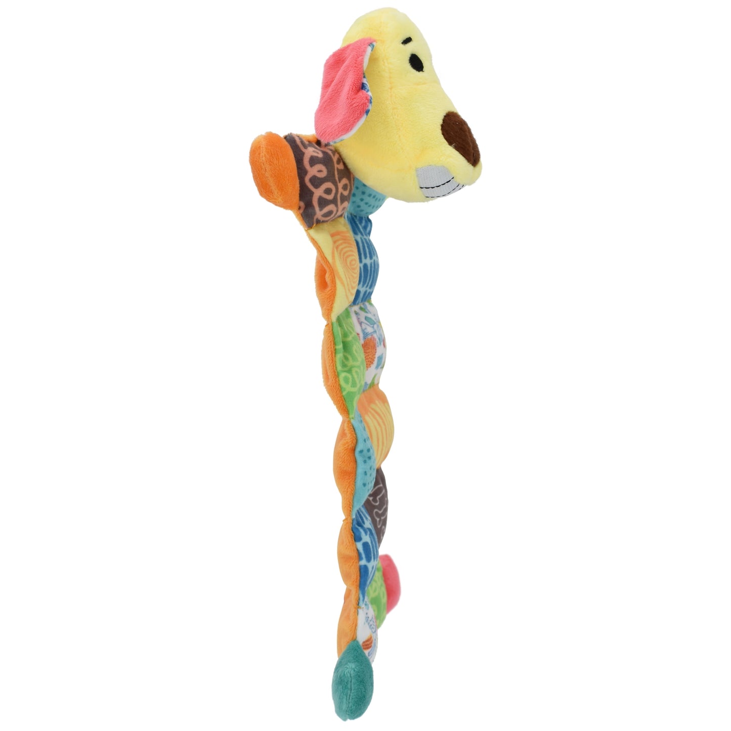 Smiling Loofa Mat Plush Dog Toy, 12 Inches Long, 13 Squeakers