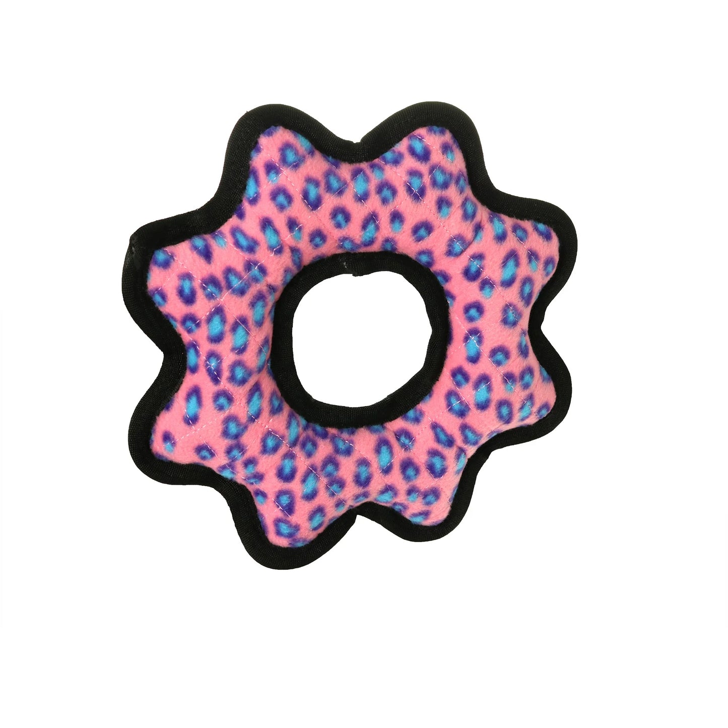 Ultimate Gear Ring Pink Leopard Durable Plush Squeaky Dog Toy