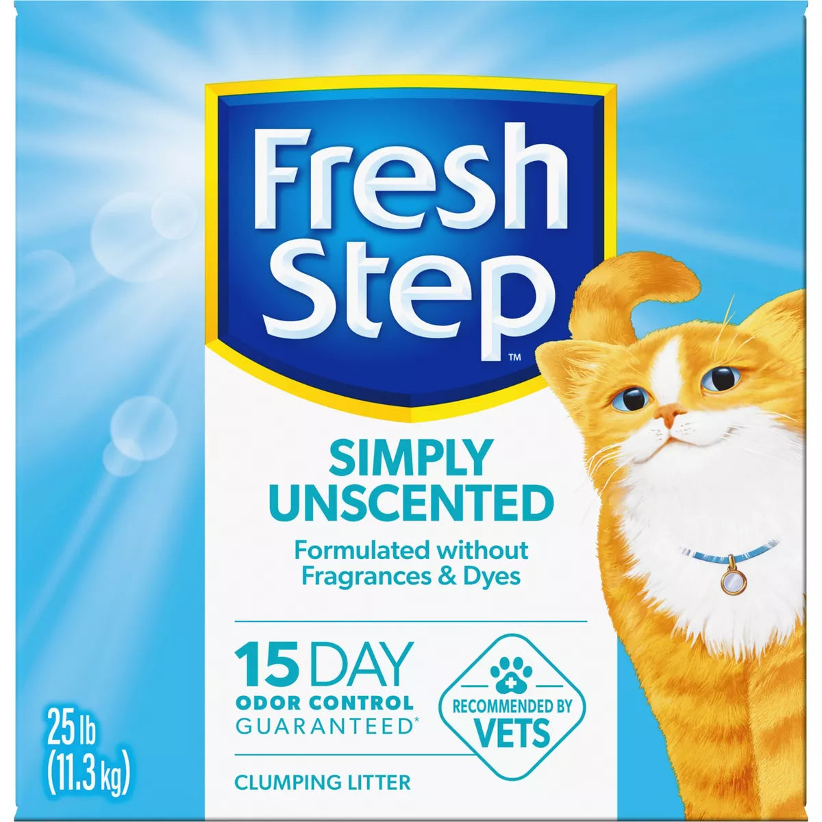 Fresh Step - Simply Unscented Litter - Clumping Cat Litter - 25Lbs