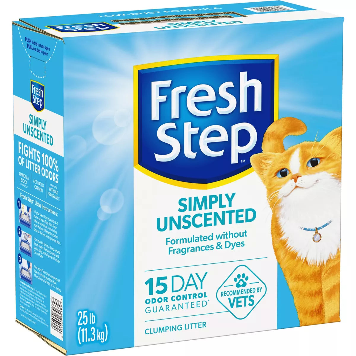 Fresh Step - Simply Unscented Litter - Clumping Cat Litter - 25Lbs