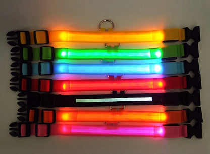 Illuminate Your Pup's Safety: Adjustable LED Light-Up Dog Collar - Waterproof & Flashing!