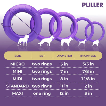 Puller Outdoor Dog Ring Toys Dog Fetch for Large Dogs Standard Size 2 Rings