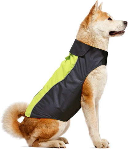 Dog Raincoat Waterproof Coats,Dog Jacket High Visibility Warm Vest Dog Clothes for Small Medium Large Dogs(Green-L)