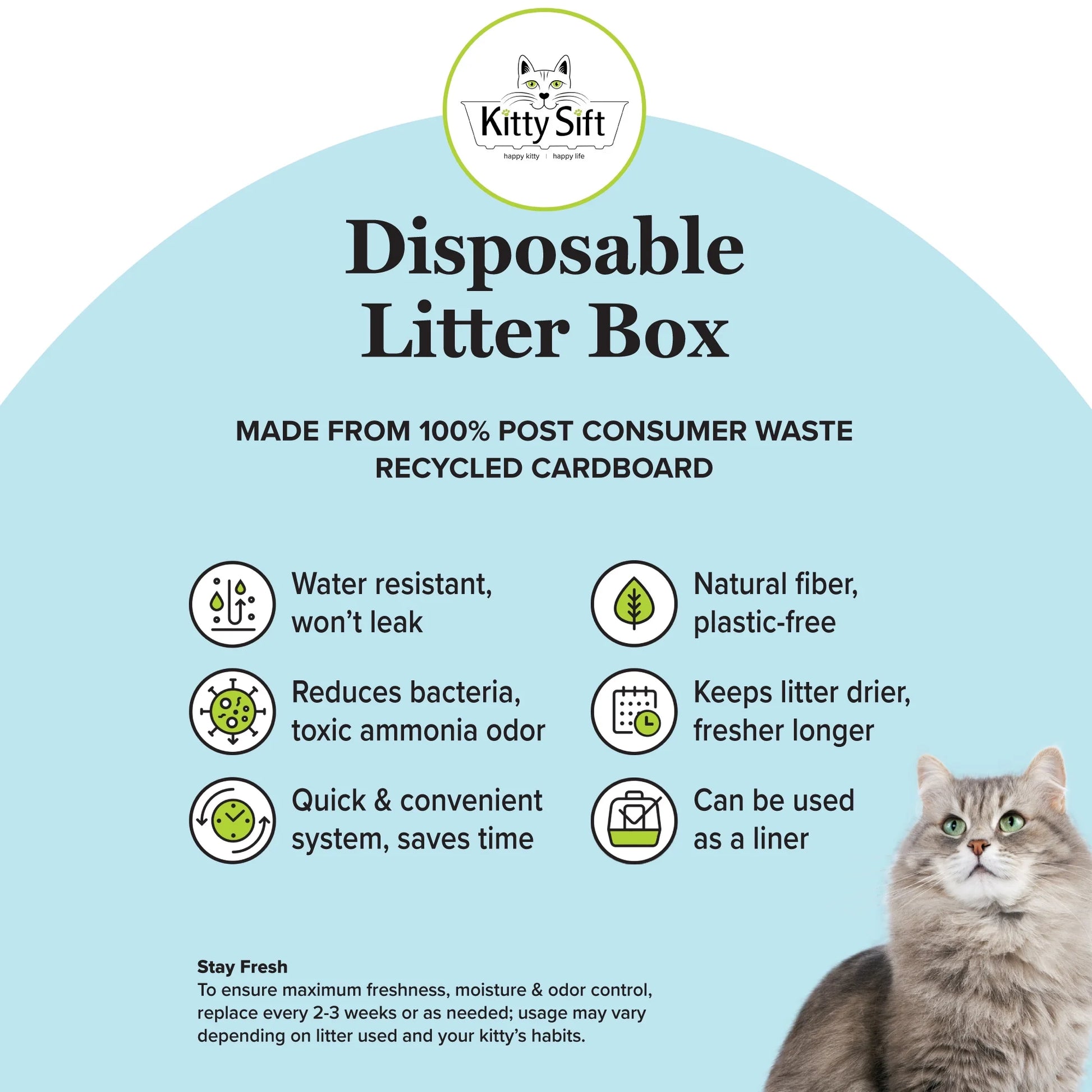 Eco-Friendly Disposable Litter Box Large (Pack of 6)