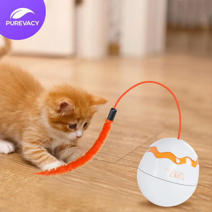 Interactive Cat Toy Dino Egg White Automatic Toy with 360 Degree Rotation Auto