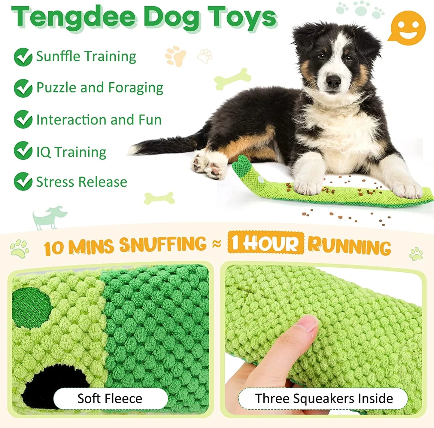 Squeak Dog Toys Stress Release Game for Boredom, Dog Puzzle Toy IQ Training, Dog Snuffle Toys Foraging Instinct Training Suitable for Small Medium and Large Dogs