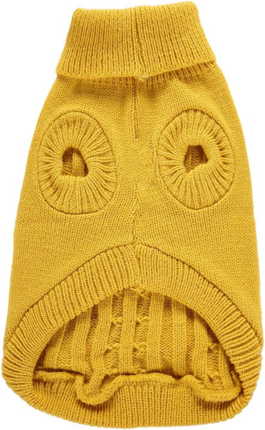 Small Dog Sweaters Knitted Pet Cat Sweater Warm Dog Sweatshirt Dog Winter Clothes Kitten Puppy Sweater (X-Small,Yellow)