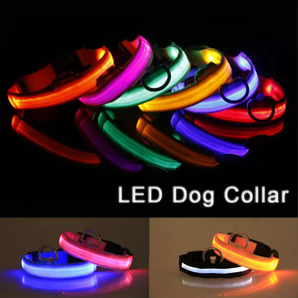 Illuminate Your Pup's Safety: Adjustable LED Light-Up Dog Collar - Waterproof & Flashing!