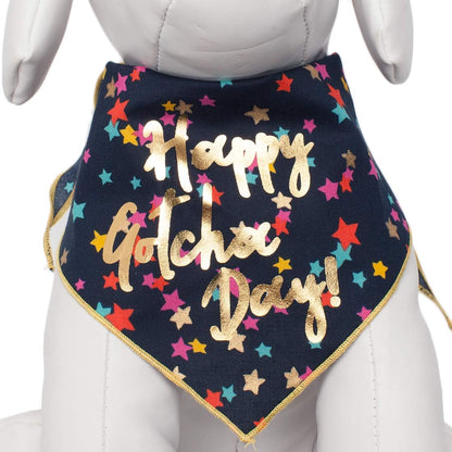 Happy Birthday Dog Bandana Happy Gotcha Day Design Fits Medium to Large Sized Dogs - 100% Cotton