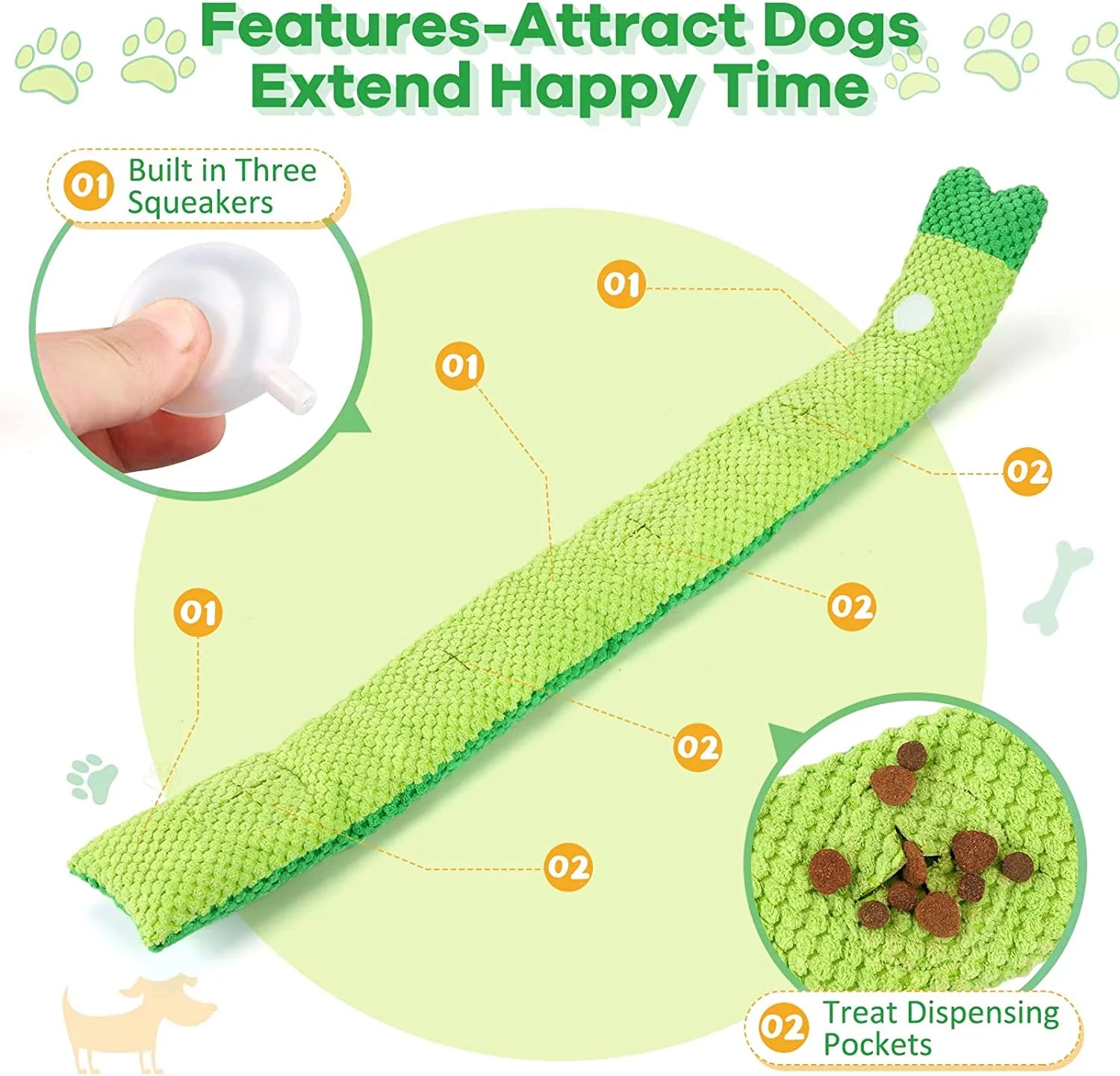 Squeak Dog Toys Stress Release Game for Boredom, Dog Puzzle Toy IQ Training, Dog Snuffle Toys Foraging Instinct Training Suitable for Small Medium and Large Dogs