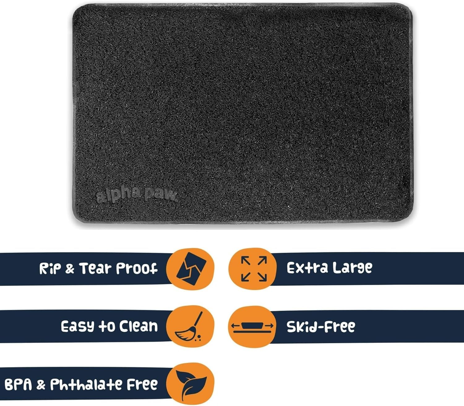 - Extra Large Cat Litter Mat - Pet Rug - Catches Litter That Spills outside Litter Box - Easy to Clean - Non-Slip - Litter Box Mat - Kitty Litter Catcher - Black XL Size (47" X 33”)