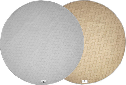 Pawtect® Premium Washable Puppy Pads (2-Pack) – Waterproof & Reusable Pee Pads for Dogs, Ideal for Whelping & Training (48” Round, Tan/Grey)