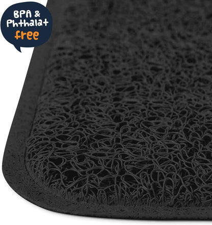 - Extra Large Cat Litter Mat - Pet Rug - Catches Litter That Spills outside Litter Box - Easy to Clean - Non-Slip - Litter Box Mat - Kitty Litter Catcher - Black XL Size (47" X 33”)