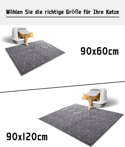 Cat Litter Mat, 35.4"X23.6" Litter Box Mat with Litter Lock Mesh, Soft Cat Litter Mat Litter Trapping Mat, Easy to Clean, Non-Slip, Water Resistant, Litter Free Floors, Dark Grey