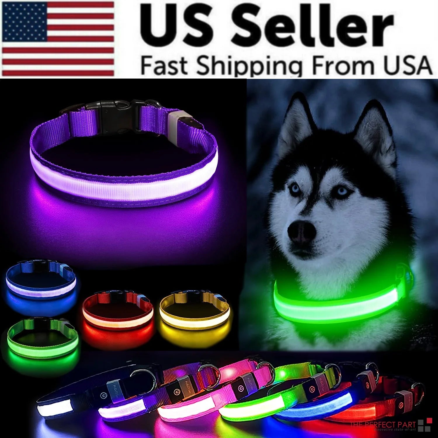 Illuminate Your Pup's Safety: Adjustable LED Light-Up Dog Collar - Waterproof & Flashing!