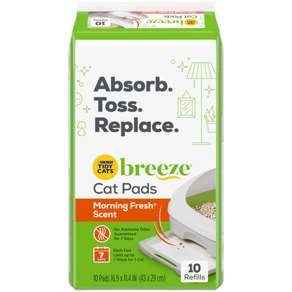 Purina  Breeze Litter System Cat Pad Refills, Breeze Morning Fresh Scent 10Ct. Refill Pack, 10 Ct. Box