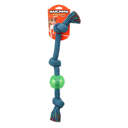 Flossy Chews Extra 3 Knot Tug with TPR Ball Rope Dog Toy, Large, 20"