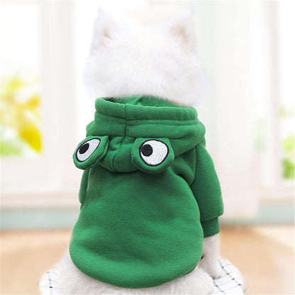 Cute Green Dog Hoodie Clothes Costume Dog Fleece Sweater for Dogs Puppy Coat Dog Warm Clothe (Green, Large)