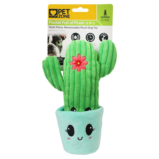 Squeaky Cactus 2 in 1 Pocket Plush Squeaky Dog Toys for Small Dogs