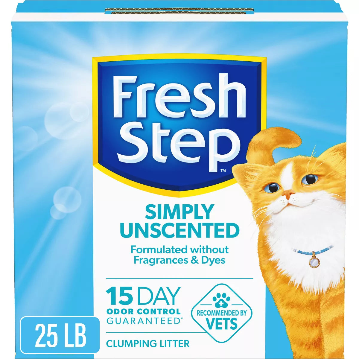 Fresh Step - Simply Unscented Litter - Clumping Cat Litter - 25Lbs