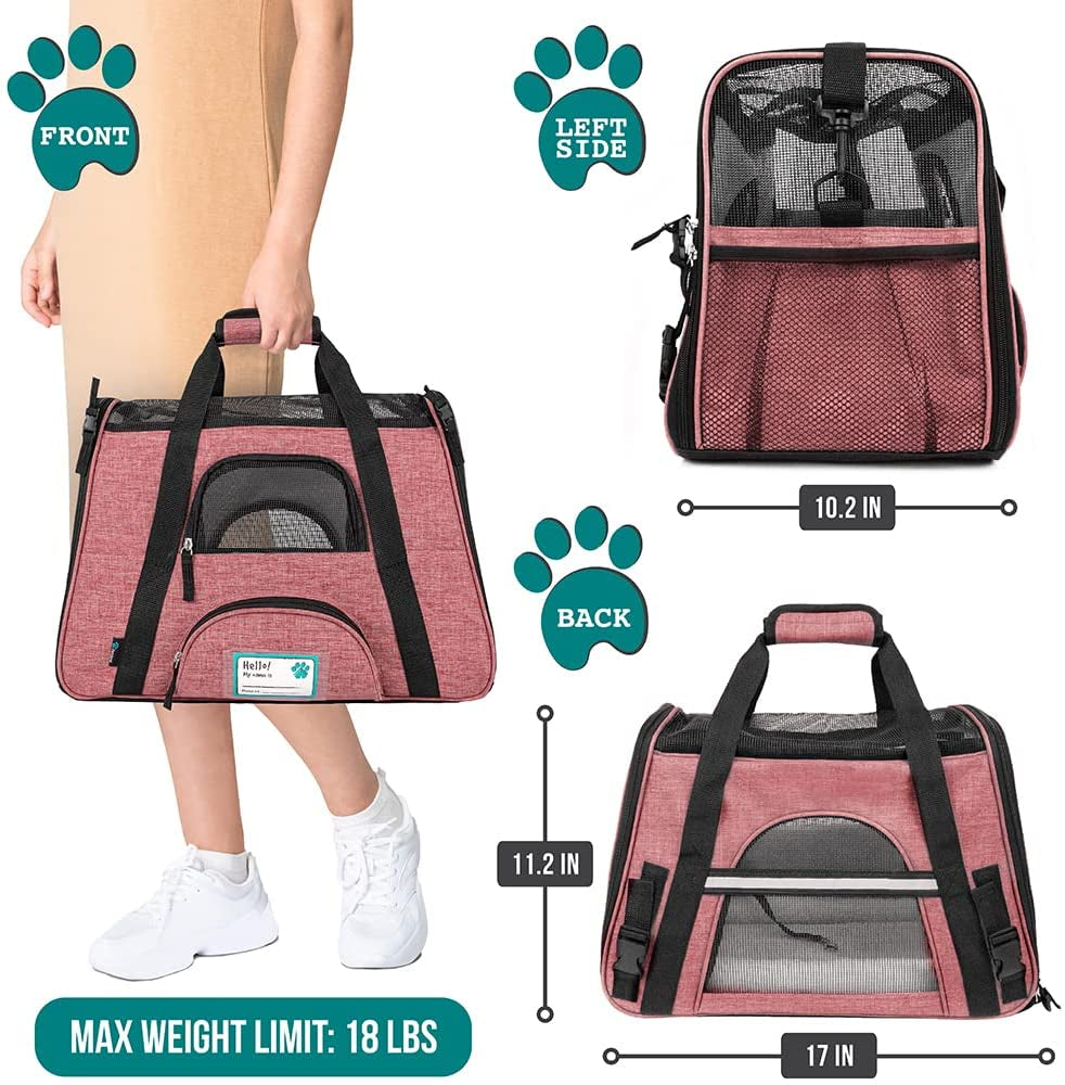 Airline-Approved Soft Pet Carrier – Ventilated Travel Bag for Cats & Small Dogs