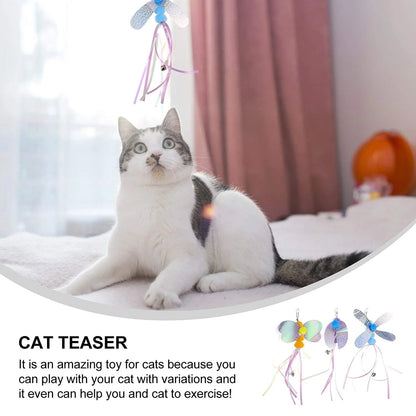 3 PCS Cat Feather Toy, Multiple Styles Feather Refills for Cat Toys, Replacement Feather Toy with Bell Refills, Interactive Catcher Teaser and Funny Exercise for Kitten or Cats