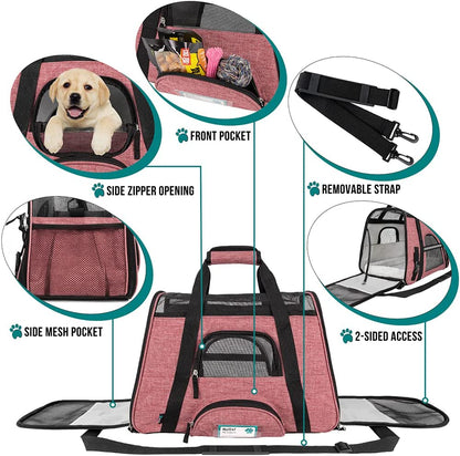 Airline-Approved Soft Pet Carrier – Ventilated Travel Bag for Cats & Small Dogs