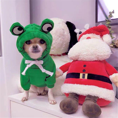 Cute Green Dog Hoodie Clothes Costume Dog Fleece Sweater for Dogs Puppy Coat Dog Warm Clothe (Green, Large)