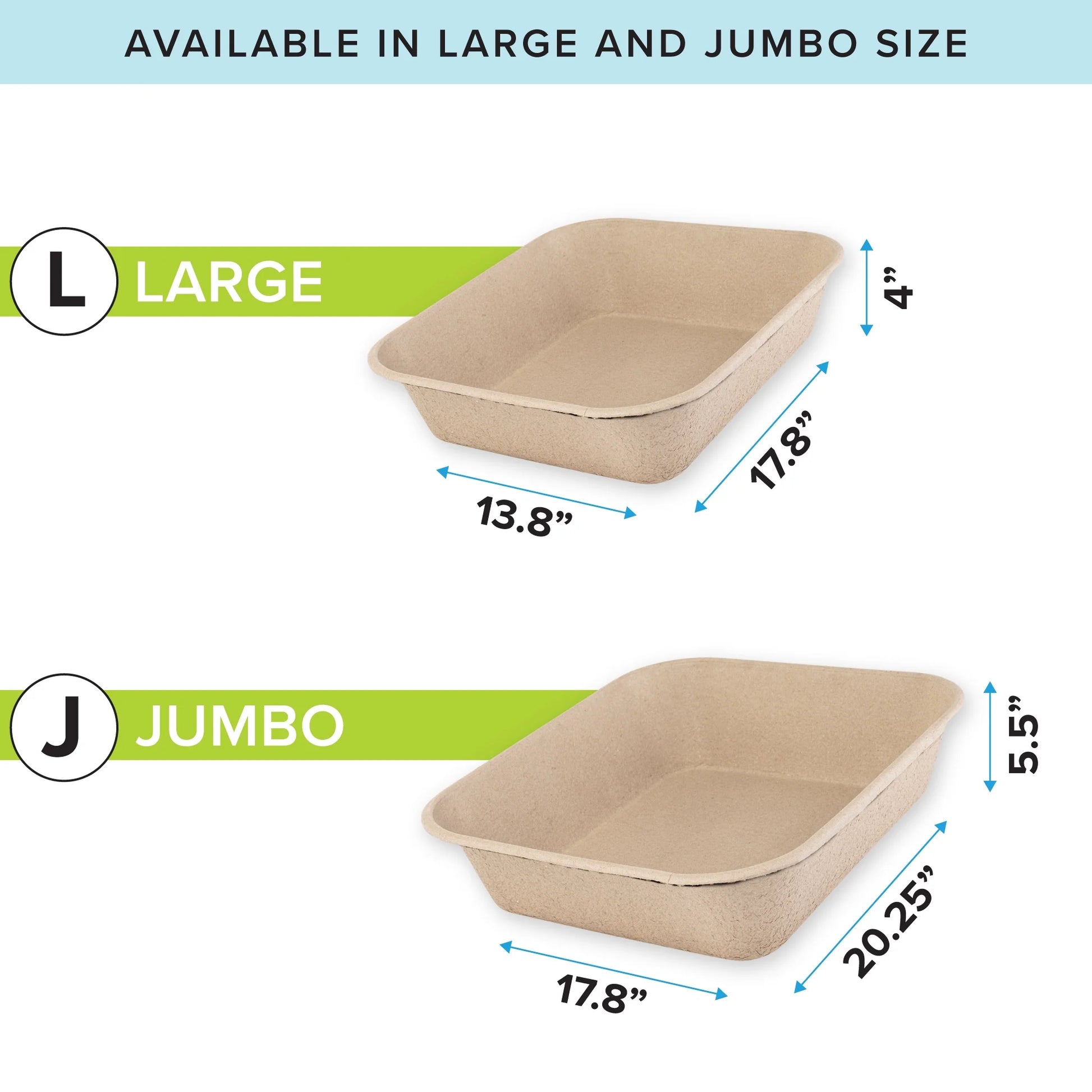 Eco-Friendly Disposable Litter Box Large (Pack of 6)