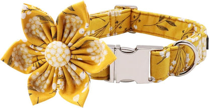 Dog Collar with Flower, Soft and Comfortable, Adjustable Collar for Medium Dogs Girl, Neck 13.5-22 Inches