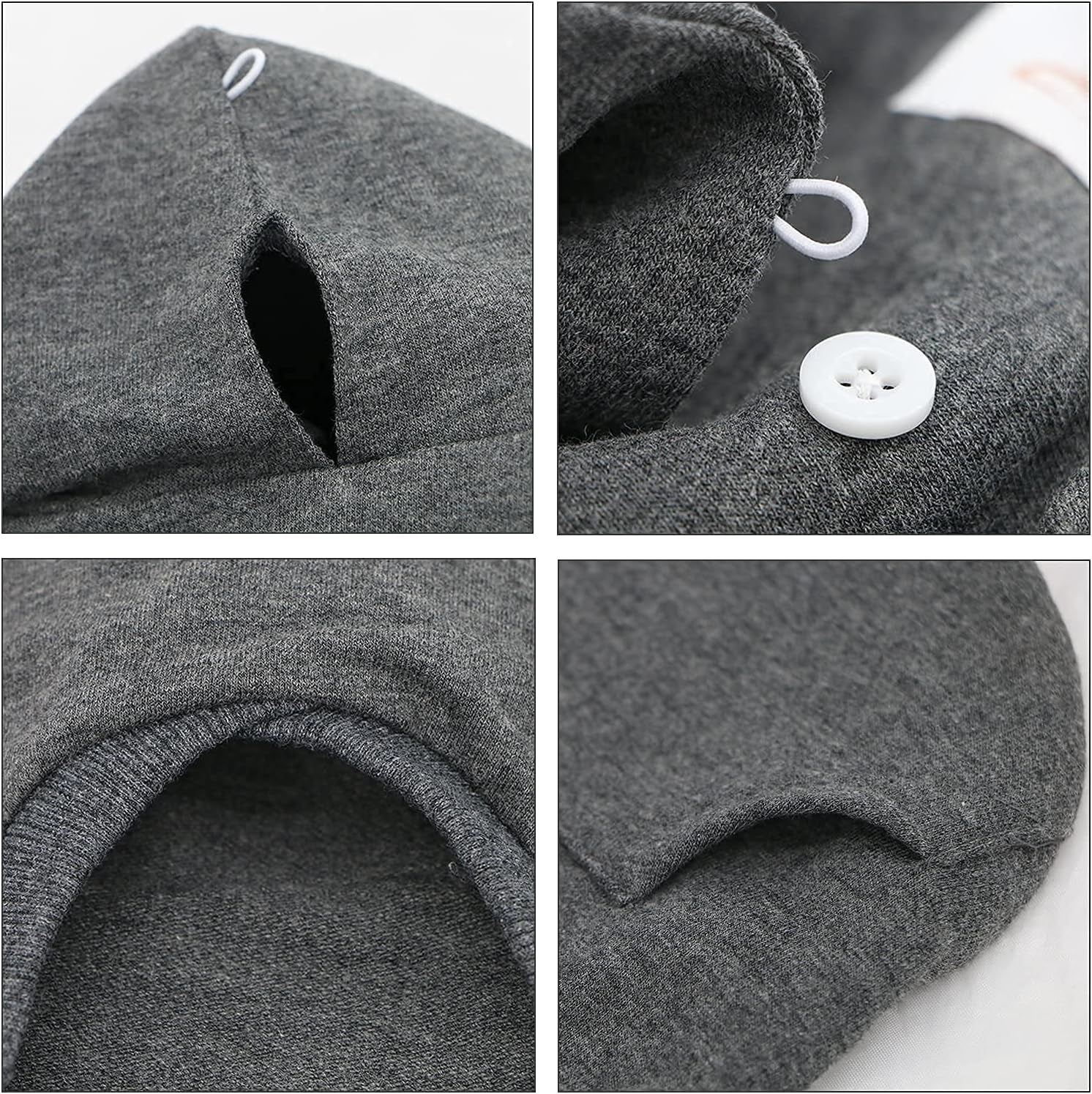 Dog Cotton Hoodies Sweatshirts for Small Dogs Chihuahua Puppy Clothes Cold Weather Coat-Charcoal/Xs