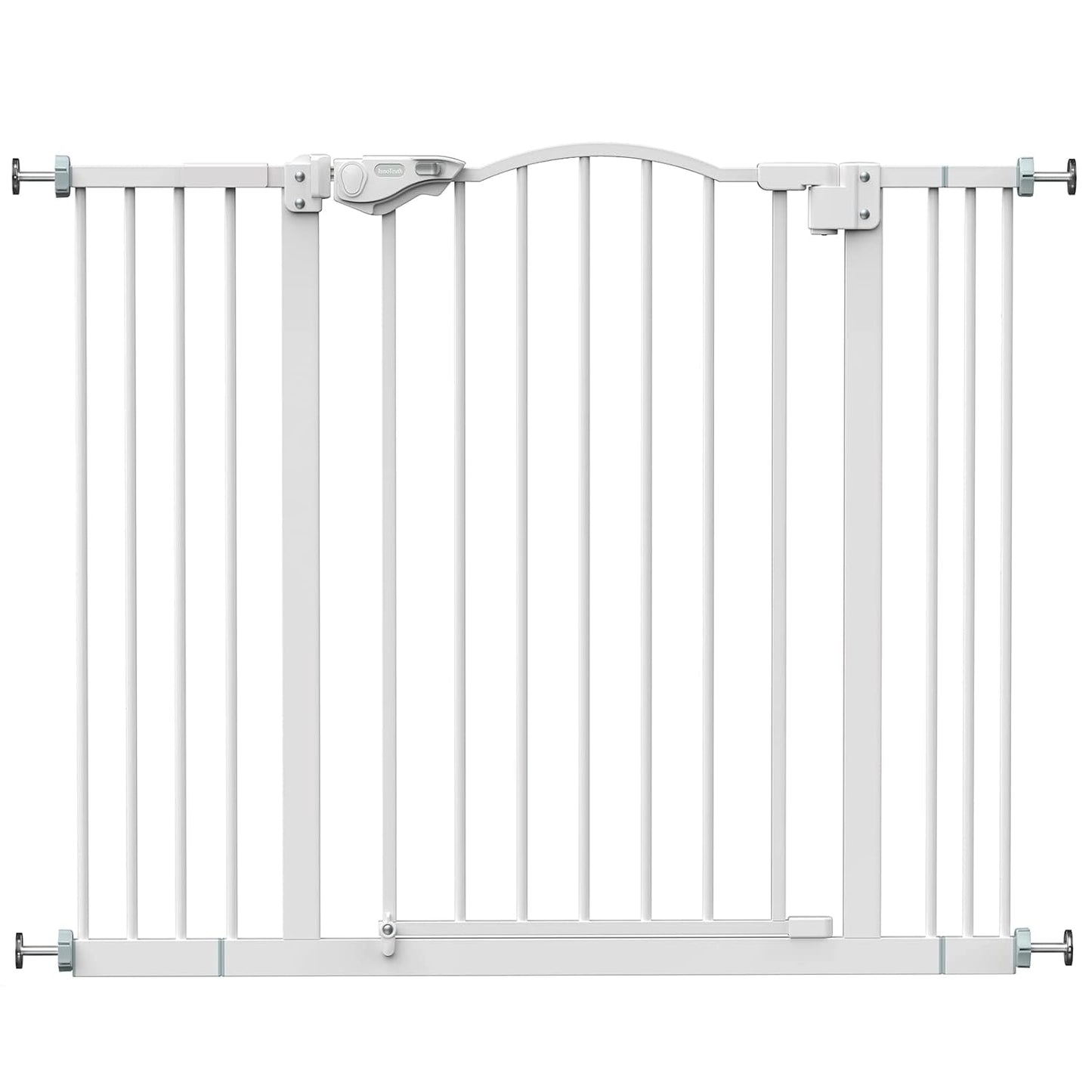 29-39.6" Baby Gate for Stairs, Auto Close Both Sides Dog Gate with One-Hand Opening, 30" Tall Safety Gates for Pets, Hallways, Bedrooms, Wall Pressure Mount No Drill, White