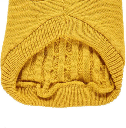 Small Dog Sweaters Knitted Pet Cat Sweater Warm Dog Sweatshirt Dog Winter Clothes Kitten Puppy Sweater (X-Small,Yellow)