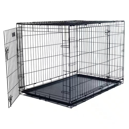 42 In. X 28 In. Foldable Dog Crate Cage with 2 Door