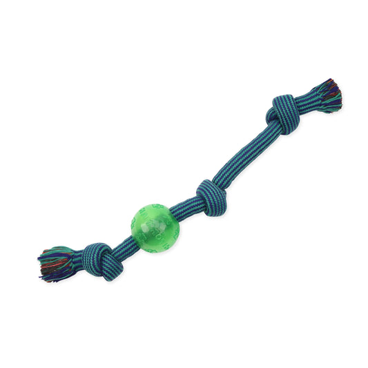 Flossy Chews Extra 3 Knot Tug with TPR Ball Rope Dog Toy, Large, 20"